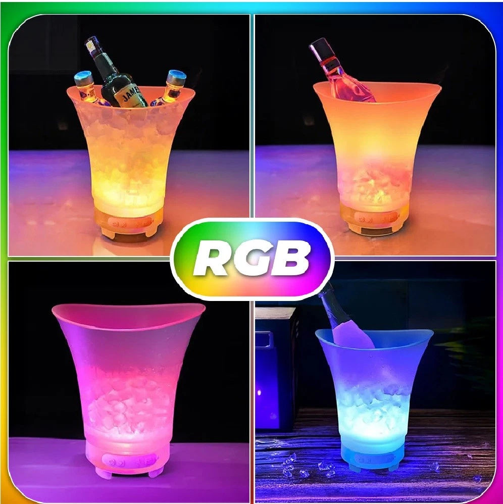 Secchiello Ghiaccio LED RGB Con Altoparlante Bluetooth