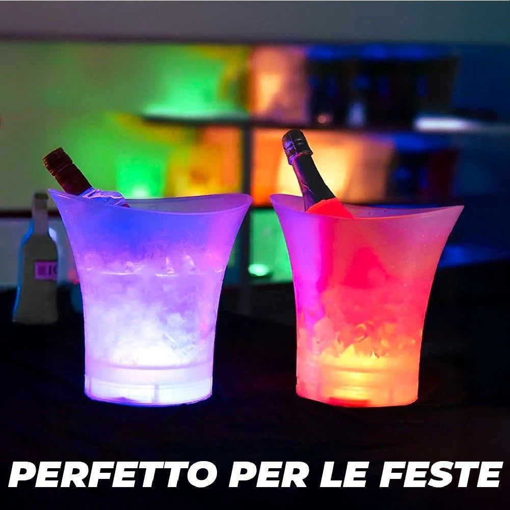 Secchiello Ghiaccio LED RGB Con Altoparlante Bluetooth