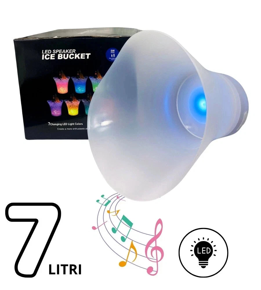 Secchiello Ghiaccio LED RGB Con Altoparlante Bluetooth