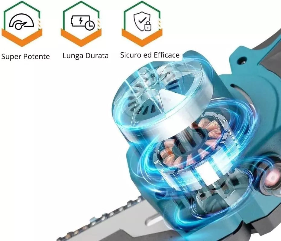 Motosega MAKOTA a Batteria 6 Pollici + Catena
