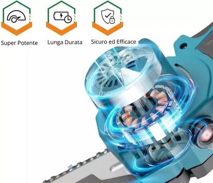 Motosega MAKOTA a Batteria 6 Pollici + Catena