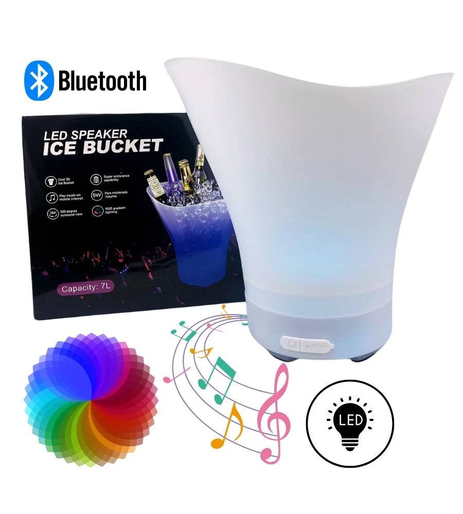 Secchiello Ghiaccio LED RGB Con Altoparlante Bluetooth