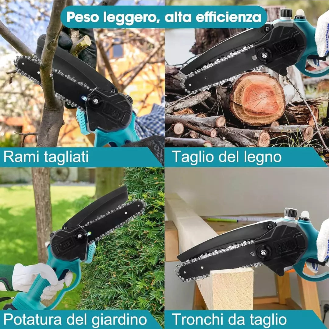 Motosega MAKOTA a Batteria 6 Pollici + Catena